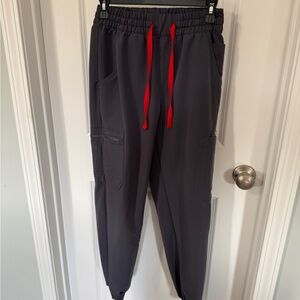 Figs Women's High Waisted Uman Relaxed Jogger Scrub Pants charcoal size small